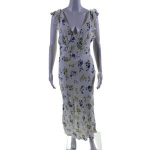 Jason Wu Collective Womens Floral Ruffle Midi Dress White Size 6 15996602